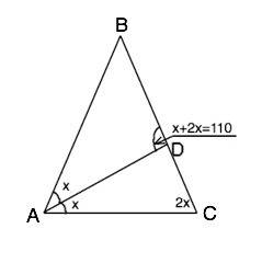 Вравнобедренном треугольнике авс с основанием ас проведена биссектриса аd. найдите углы этого треуго