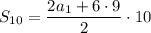 S_{10}=\dfrac{2a_{1}+6\cdot 9}{2}\cdot 10