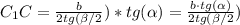 C_{1}C=\frac{b}{2tg(\beta/2})*tg(\alpha)=\frac{b\cdot tg(\alpha)}{2tg(\beta/2})