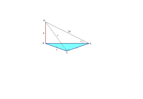1. к плоскости прямоугольного треугольника авс проведены перпендикуляр мв и наклонные ма, мс. ма=2а,