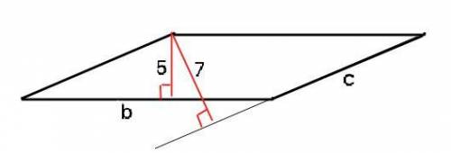 Знайти периметр паралелограма, якщо його площа 140см2, а висоти 5 см і 7 см