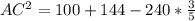 AC^2=100+144-240*\frac{3}{5}