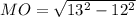 MO=\sqrt{13^2-12^2}