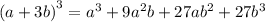 \left(a + 3b\right)^3 = a^3 + 9a^2b + 27ab^2 + 27b^3