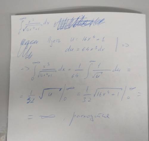 Вычислить несобственный интеграл или доказать его расходимость[tex]\int\limits^a_0\frac{x^{3} }{\sqr