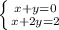 \left \{ {{x+y=0} \atop {x+2y=2}} \right.