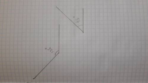 Построить с циркуля и линейки угол=135° и 45°