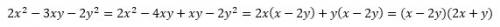 2x^2 -3xy -2y^2 разложить на множители
