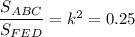 \dfrac{S_{ABC}}{S_{FED}}=k^2=0.25