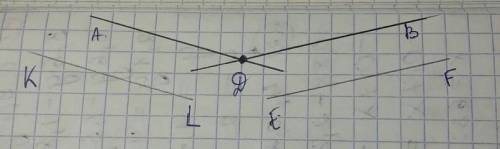 Скопируй рисунок. проведи через точку d прямую, параллельную а) прямой kl, б) прямой ef​