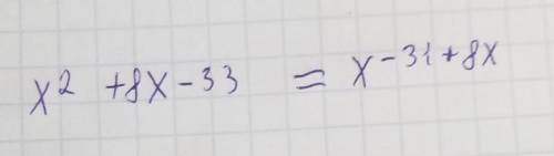 Розкладіть на множники многочлен х²+8х-33=