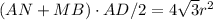(AN + MB) \cdot AD / 2 = 4\sqrt3r^2