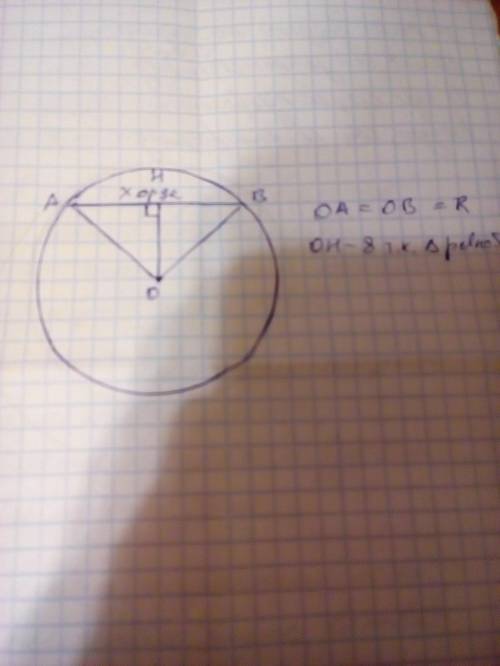 Найдите радиус окружности, если расстояние от центра окружности до хорды равно 8, а длина хорды равн