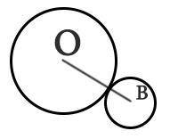 Начерти окружности с данными центрами o и b и данными радиусами r1=12,1 см, r2=5,9 см так, чтобы они