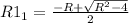 R1_{1}=\frac{-R+\sqrt{R^2-4}}{2}
