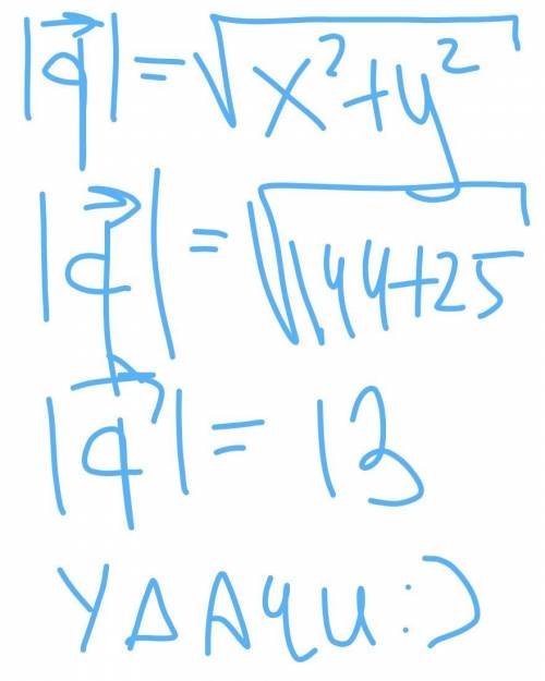 Найдите абсолютную величину вектора q(-12; -5)​