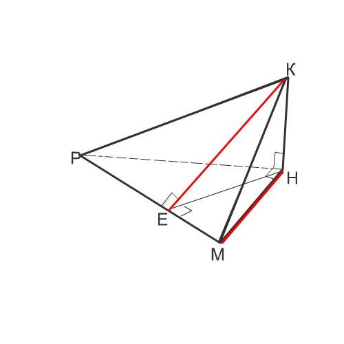 Восновании тетраэдра mphк лежит треугольник мрн с углом н, равным 90 градусов. прямая нк перпендикул