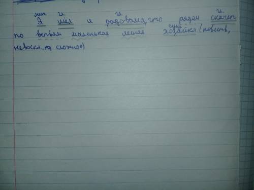 Разбор под цифрой 4: я шёл и радоволся, что рядом скачет по ветвям маленькая лесная хозяйка.​