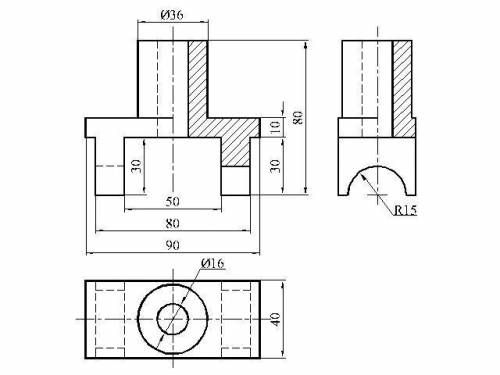 Инженерная графика построить три вида по наглядному изображению(2фото-пример)