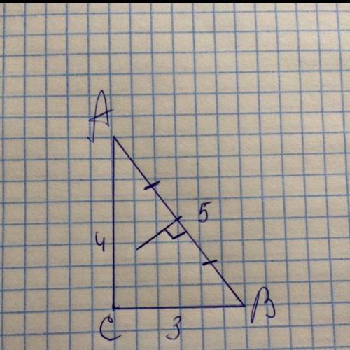 А) постройте треугольник авс по трем сторонам а=3см в=4 см с=5см в) постройте серединный перпендикул