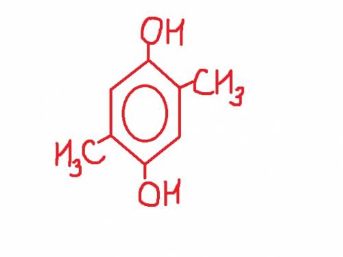 Составьте структурную формулу вещества: 1,4-дигидрокси-2,5-диметилбензол