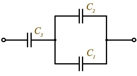 Определите электроемкость батареи конденсаторов,если с1=с2=2нф и с3=500пф