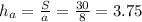 h_a=\frac{S}{a}=\frac{30}{8}=3.75