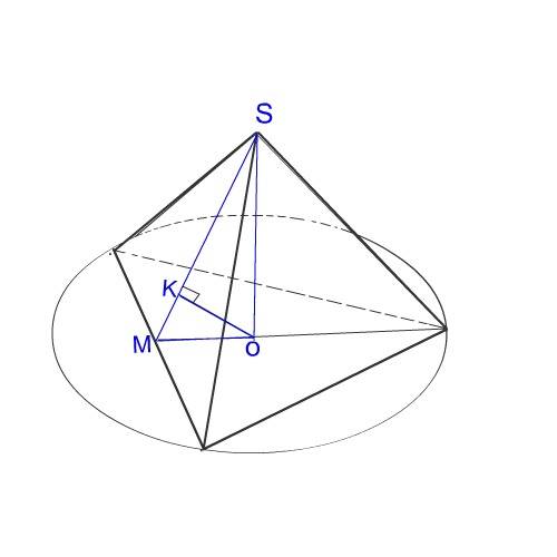 Ребро правильного тетраэдра равно 1. найдите расстояние от центра окружности описанной около основан