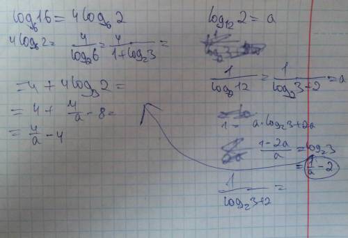 Найдите log 6(16), если log 12(2)=a