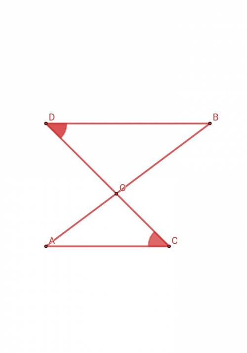 Отрезки ab и cd пересекаются в точке o так что угол aco равен углу bdo,ао: ов=2: 3.найдите периметр