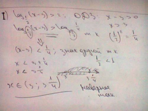 1) решить неравенство логарифм по основанию одна вторая (x−3)> 2 2) сравнить числа log 5/8 по ост