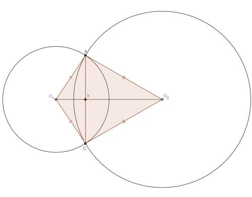 Две окружности с центрами o1 и o2 пересекаются в точках a и b. докажите, что отрезки ab и o1o2 перпе