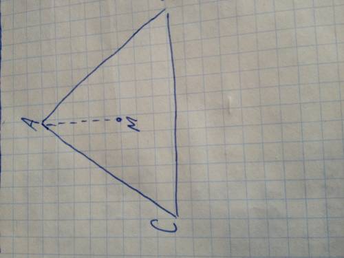 Если можно с чертежом, )) из вершины а прямого угла треугольника авс проведен перпендикуляр ам к пло