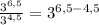 \frac{3^{6,5}}{3^{4,5}}}=3^{6,5-4,5}