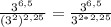 \frac{3^{6,5}}{(3^2)^{2,25}}=\frac{3^{6,5}}{3^{2*2,25}}}