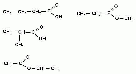 Составить структурную формулу сложного эфира c4h8o2 и 4 изомера