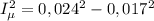 I^2_{е}=0,024^2-0,017^2
