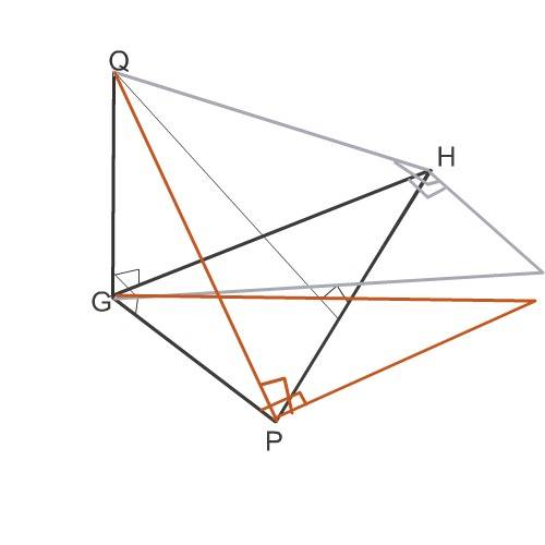 Из вершины g треугольника ghp проведен перпендикуляр gq. из точки q опущен перпендикуляр на сторону