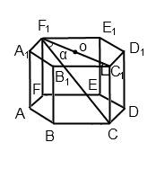 Знайти об єм правильної шестикутної призми, в якій більша діагональ дорівнює l і утворює з площиною