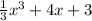 \frac{1}{3}x^3+4x+3