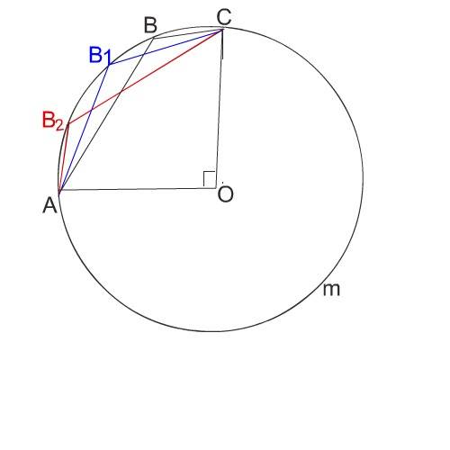 Вершины a,b,c четsрехугольника oabc расположены на окружности с центром в точке o, причем угол aoc р