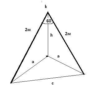 Из точки к плоскости проведены две наклонный длиной 2 м каждая.найдите расстояние от точки до плоско