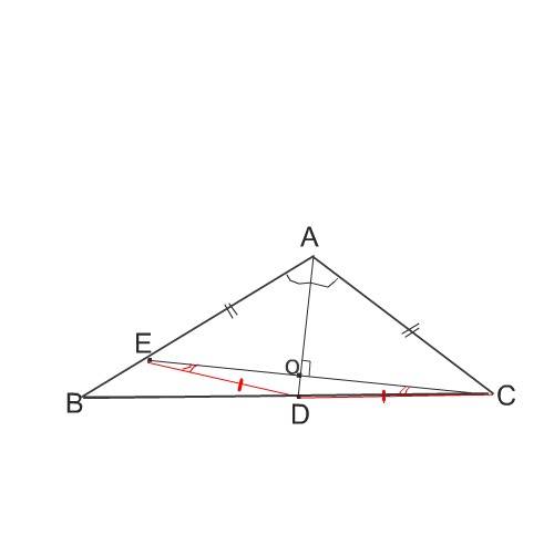Втреугольнике авс угол в=23,угол с=41.ad-биссектриса, е такая точка на ав, что ае =ас. найдите угол