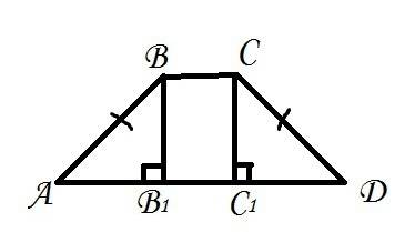 Основания равнобедренной трапеции равны 4 и 14, периметр равен 44. чему равна ее площадь?