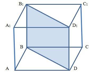 Рисунок диагонального сечения куба.