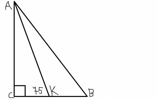 Биссектриса острого угла прямоугольного треугольника образует с противолежащей стороной углы, один и
