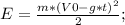 E=\frac{m*(V0-g*t)^2}{2};\\