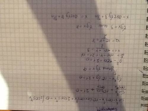 Sin^2xcos^2x-10sinxcos^3x+21cos^4x=0