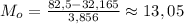 M_o=\frac{82,5-32,165}{3,856}\approx13,05