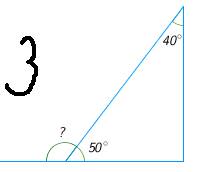 1)два угла треугольника равны 40∘ и 130∘. найдите величину внешнего угла при третьей вершине. ответ